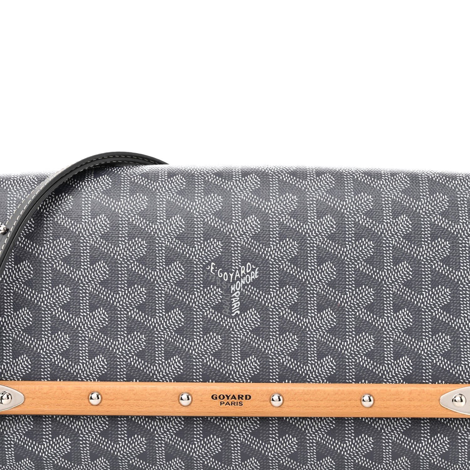 Goyard Goyardine Monte Carlo Bois Clutch With Strap Gray 7 of 12