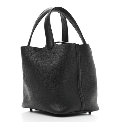 Hermes Taurillon Clemence Monochrome Picotin Lock 22 MM Black 2 of 9