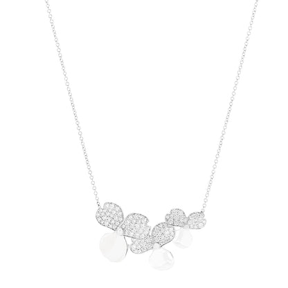 Tiffany Platinum Diamond Mini Paper Flowers Cluster Pendant Necklace 1 of 6