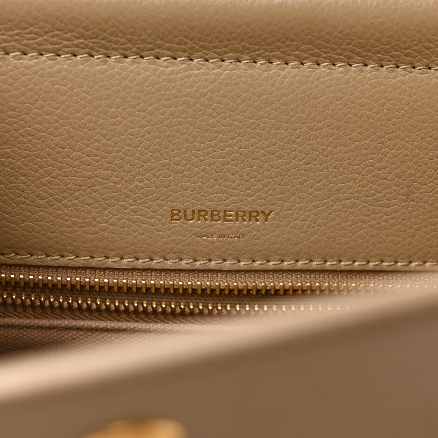 Burberry Grainy Calfskin Medium Title Bag Honey 6 of 8