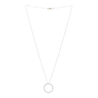 Roberto Coin 18K White Gold Diamond Medium Tiny Treasures Circle Pendant Necklace 3 of 6