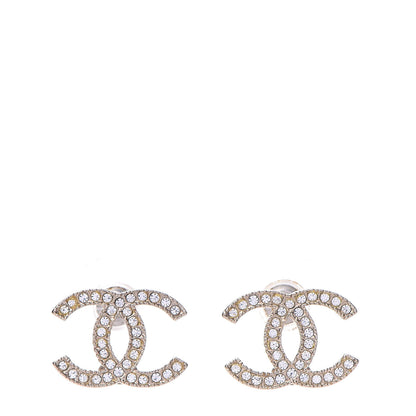 Chanel Crystal CC Earrings Gold 1 of 5