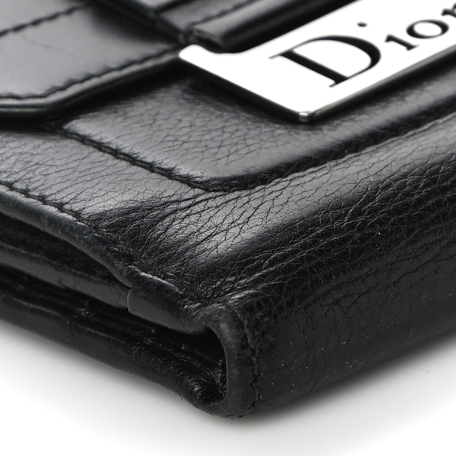 Christian Dior Calfskin Street Chic Compact Flap Wallet Black 8 of 12