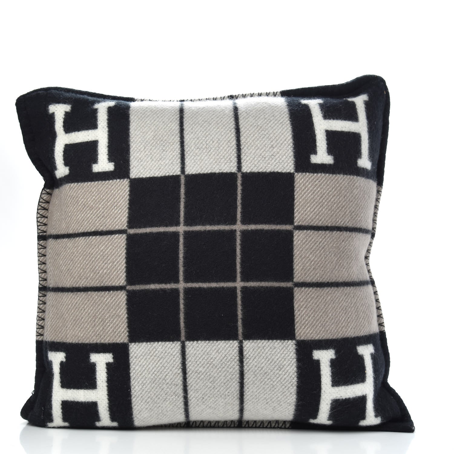 Hermes Wool Cashmere Avalon III Pillow PM Ecru Black 2 of 6