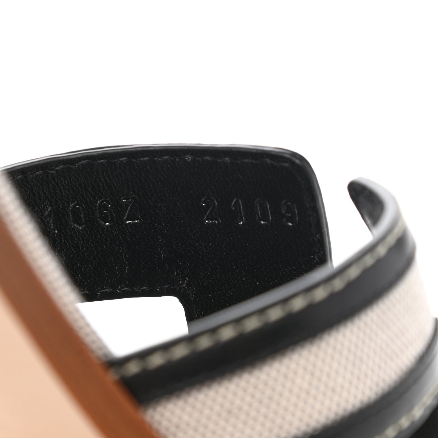 Calfskin Canvas Oran Sandals 37.5 Black