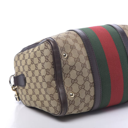 Gucci Monogram Vintage Web Medium Boston Dark Brown 15 of 16