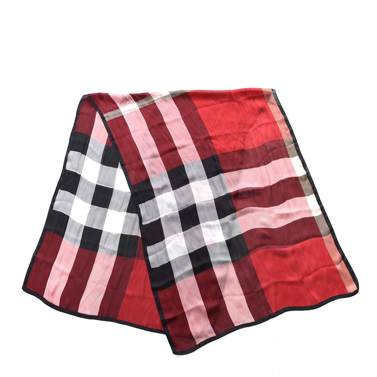Silk Ultra Washed Mega Check Scarf Parade Red