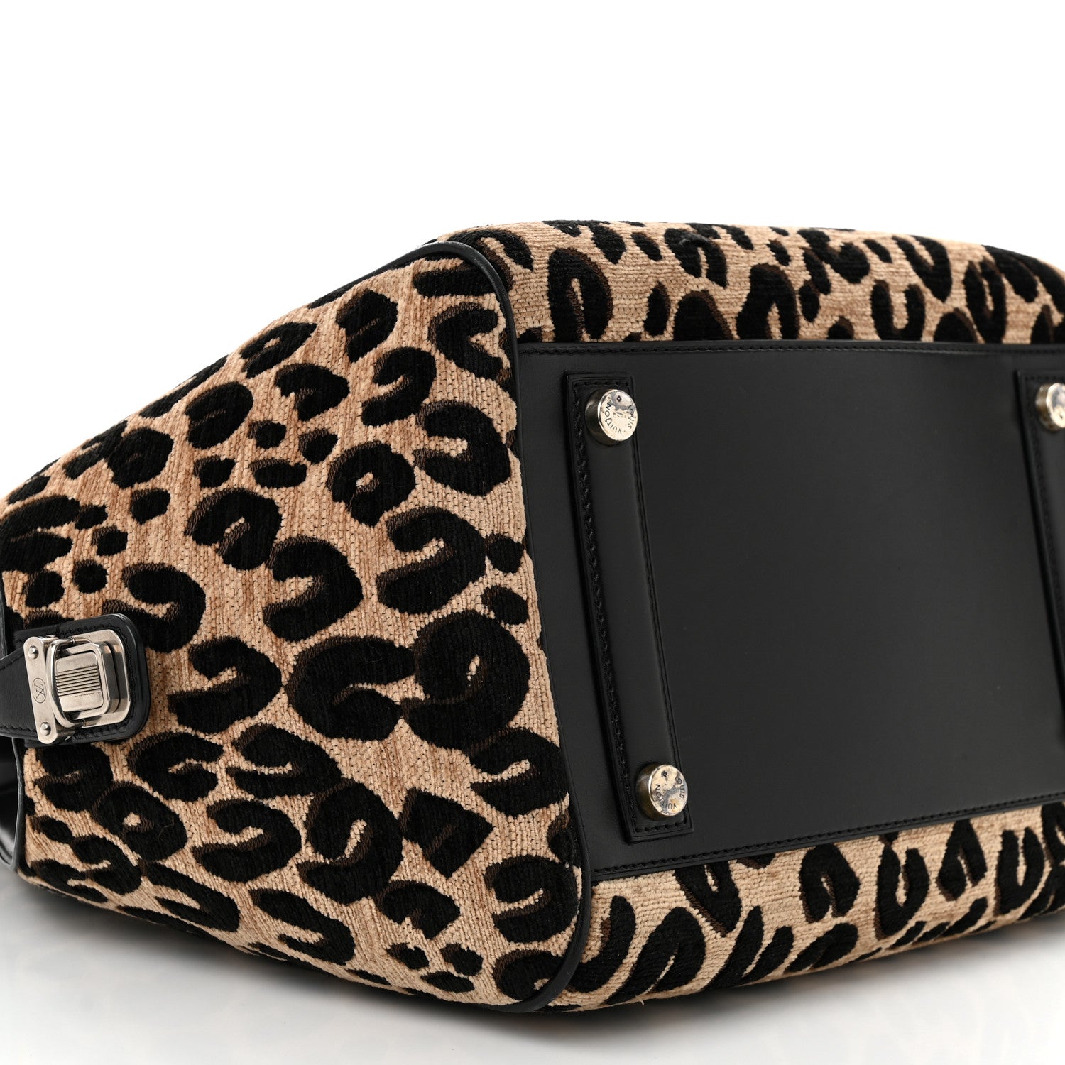 Louis Vuitton Jacquard Velvet Leopard Print Stephen Sprouse North South Bag Black 9 of 11