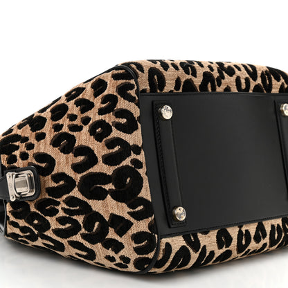 Louis Vuitton Jacquard Velvet Leopard Print Stephen Sprouse North South Bag Black 9 of 11