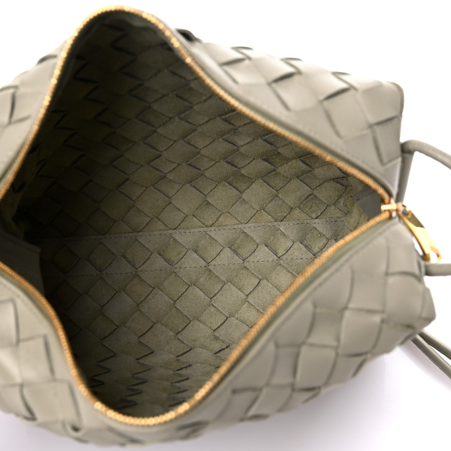 Nappa Intrecciato Small Loop Camera Bag Travertine