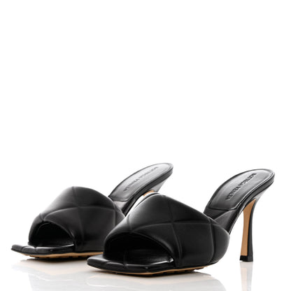 Bottega Veneta Nappa Quilted Rubber Lido Mule Sandals 37.5 Black 3 of 7