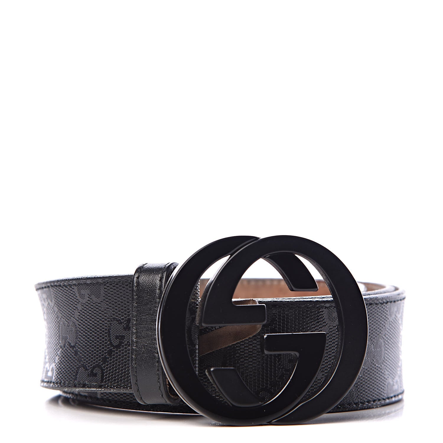 Gucci Imprime Monogram Interlocking G Belt 90 36 Black 1 of 10