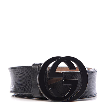 Gucci Imprime Monogram Interlocking G Belt 90 36 Black 1 of 10