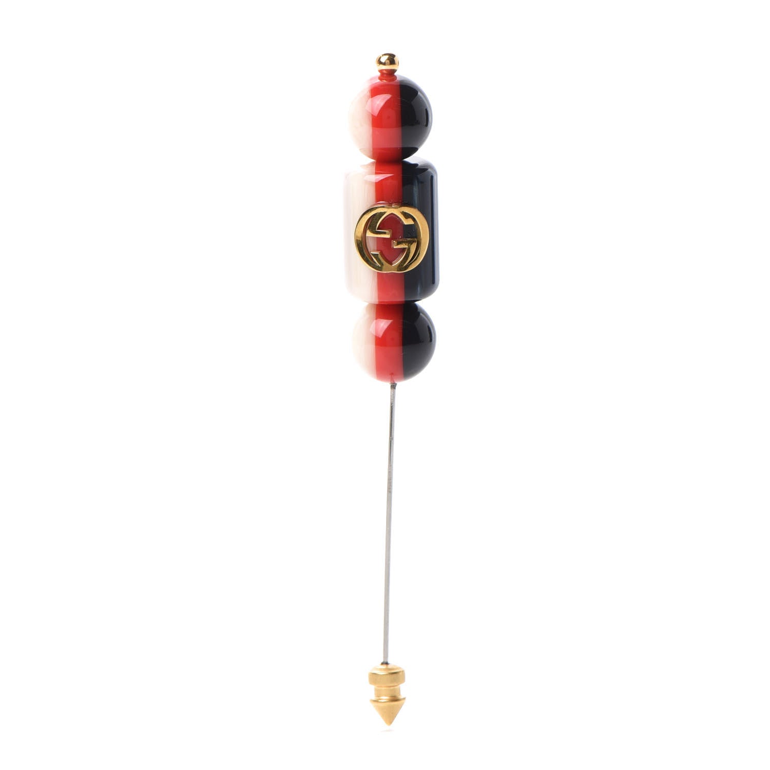 Gucci Resin Sylvie GG Brooch Gold Blue 1 of 5