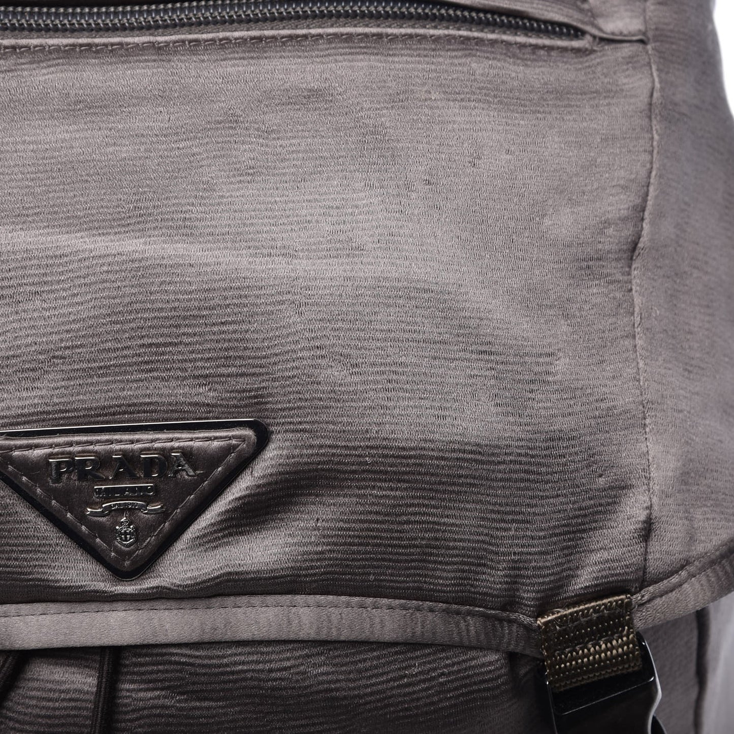 Satin Double Buckle Backpack Fumo