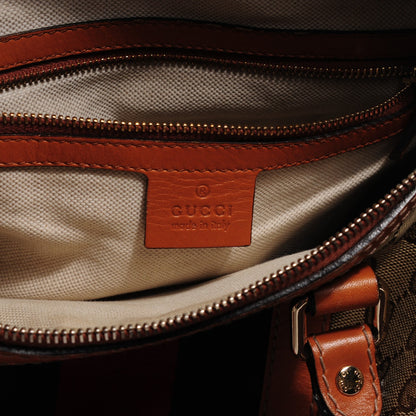 Gucci Monogram Vintage Web Medium Boston Tobacco 6 of 8