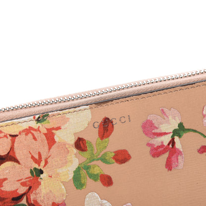 Gucci Shangai Calfskin Blooms Print Zip Around Wallet Pink Apricot Multicolor 7 of 10