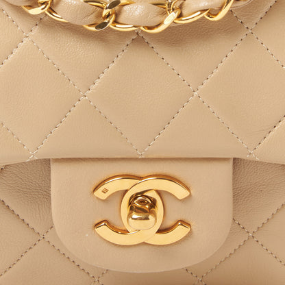 Chanel Lambskin Quilted Medium Double Flap Beige 8 of 10