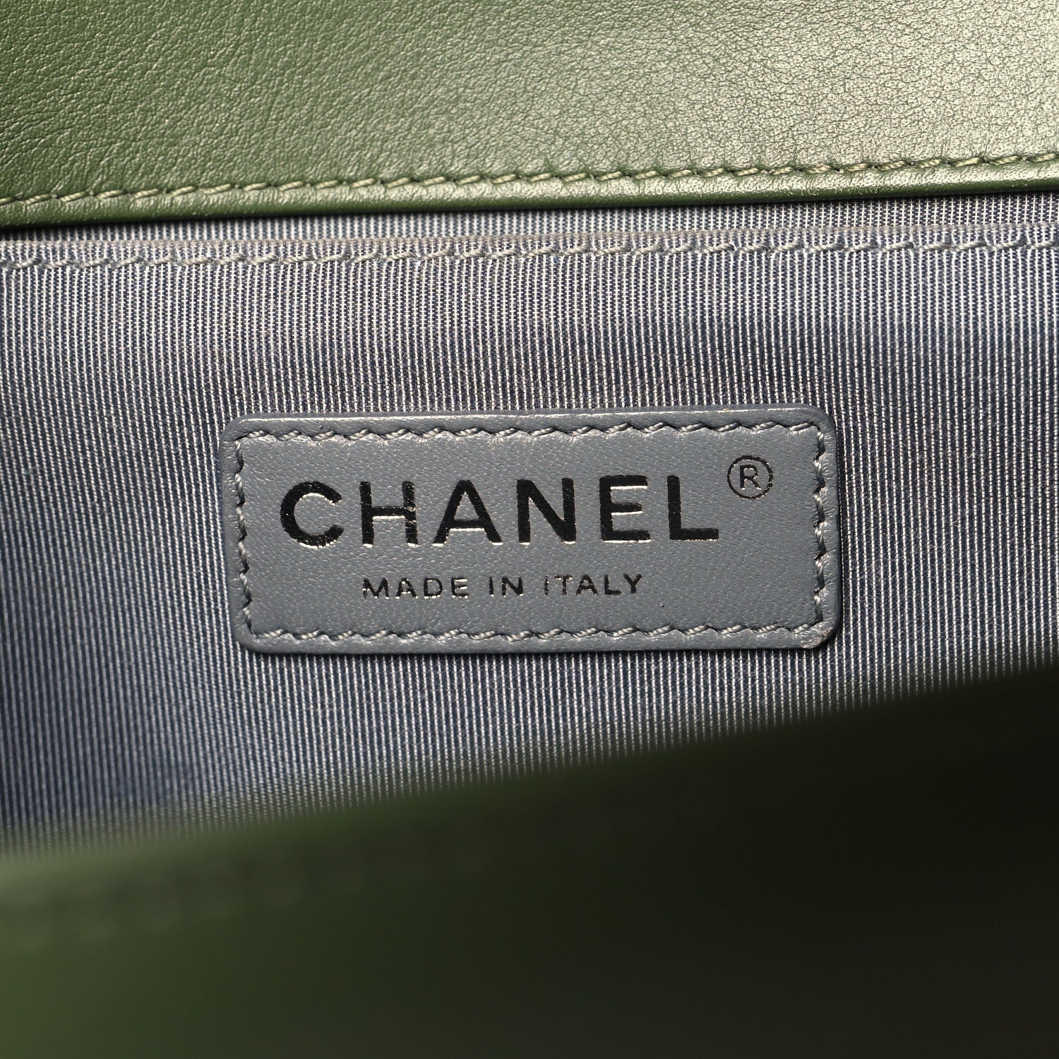 Chanel Calfskin Chevron Quilted Medium Boy Flap Dark Green 6 of 10