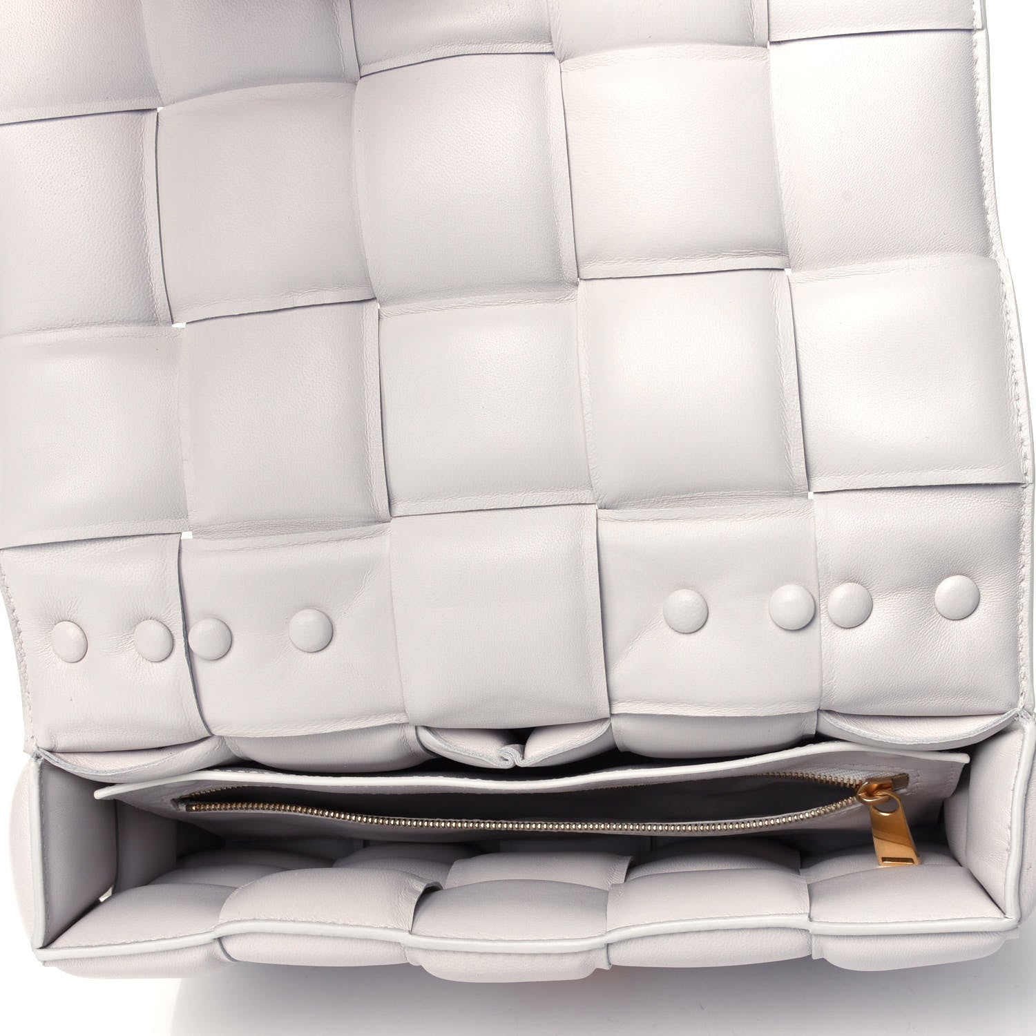 Bottega Veneta Lambskin Maxi Intreccio Padded Chain Cassette Crossbody Bag White 4 of 4