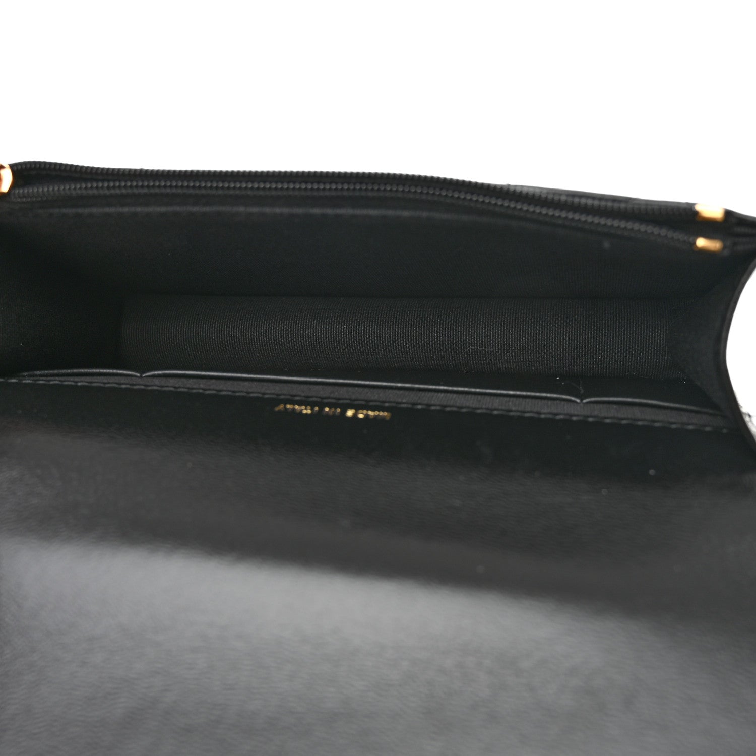 Chanel Shiny Lambskin Quilted Golden Links Top Handle Phone Holder With Chain Black 5 of 12