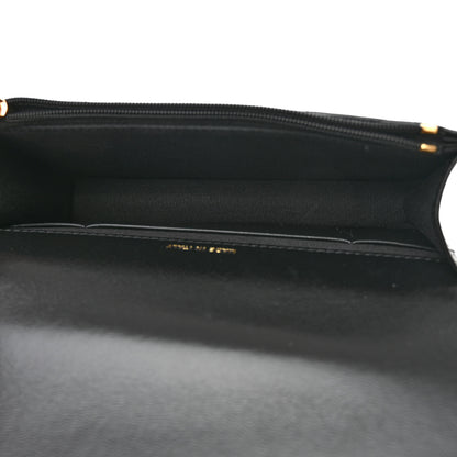 Chanel Shiny Lambskin Quilted Golden Links Top Handle Phone Holder With Chain Black 5 of 12