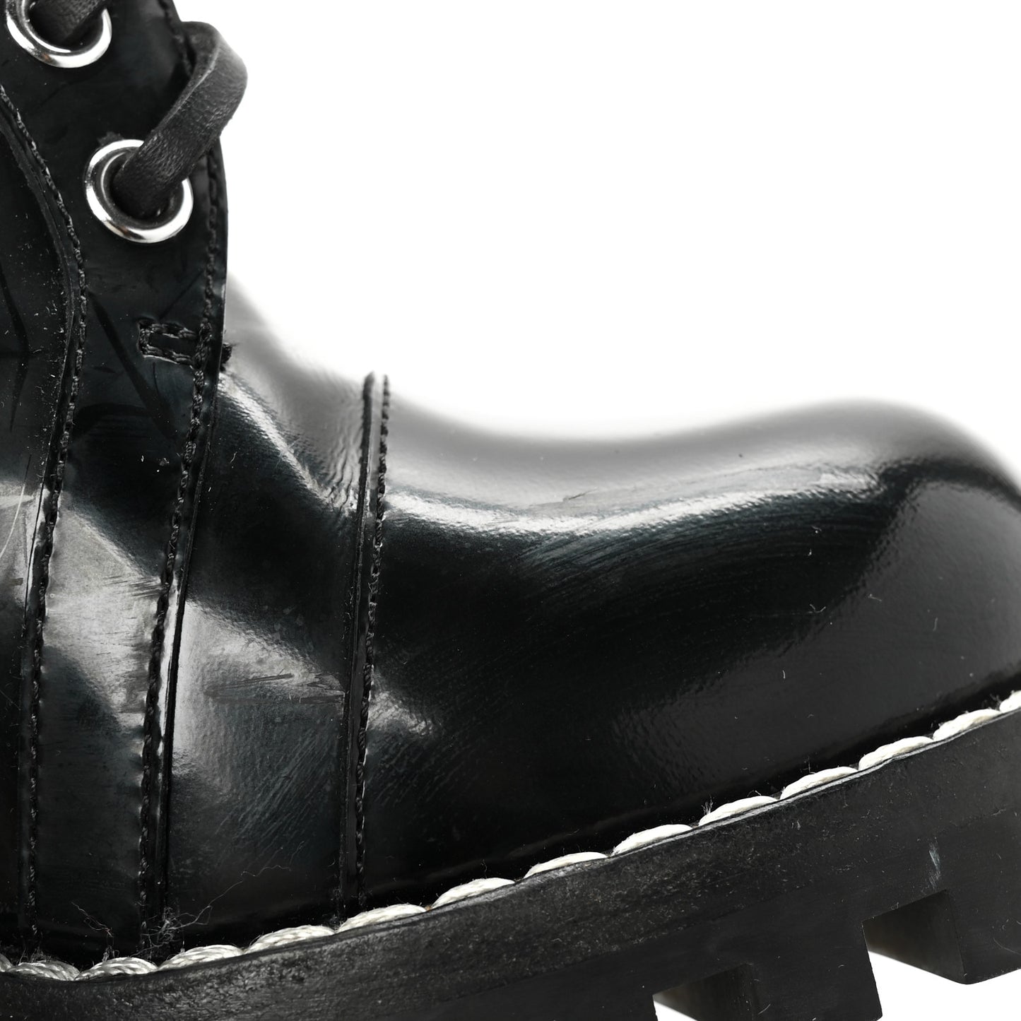 Patent Calfskin Star Trail Ankle Boots 41 Black