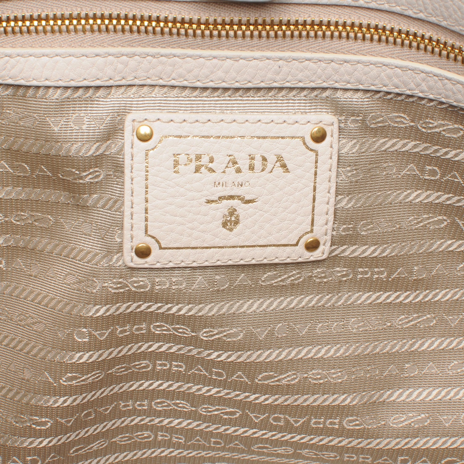 Prada Sacca Vitello Daino Tote Shoulder Bag Talco 6 of 8
