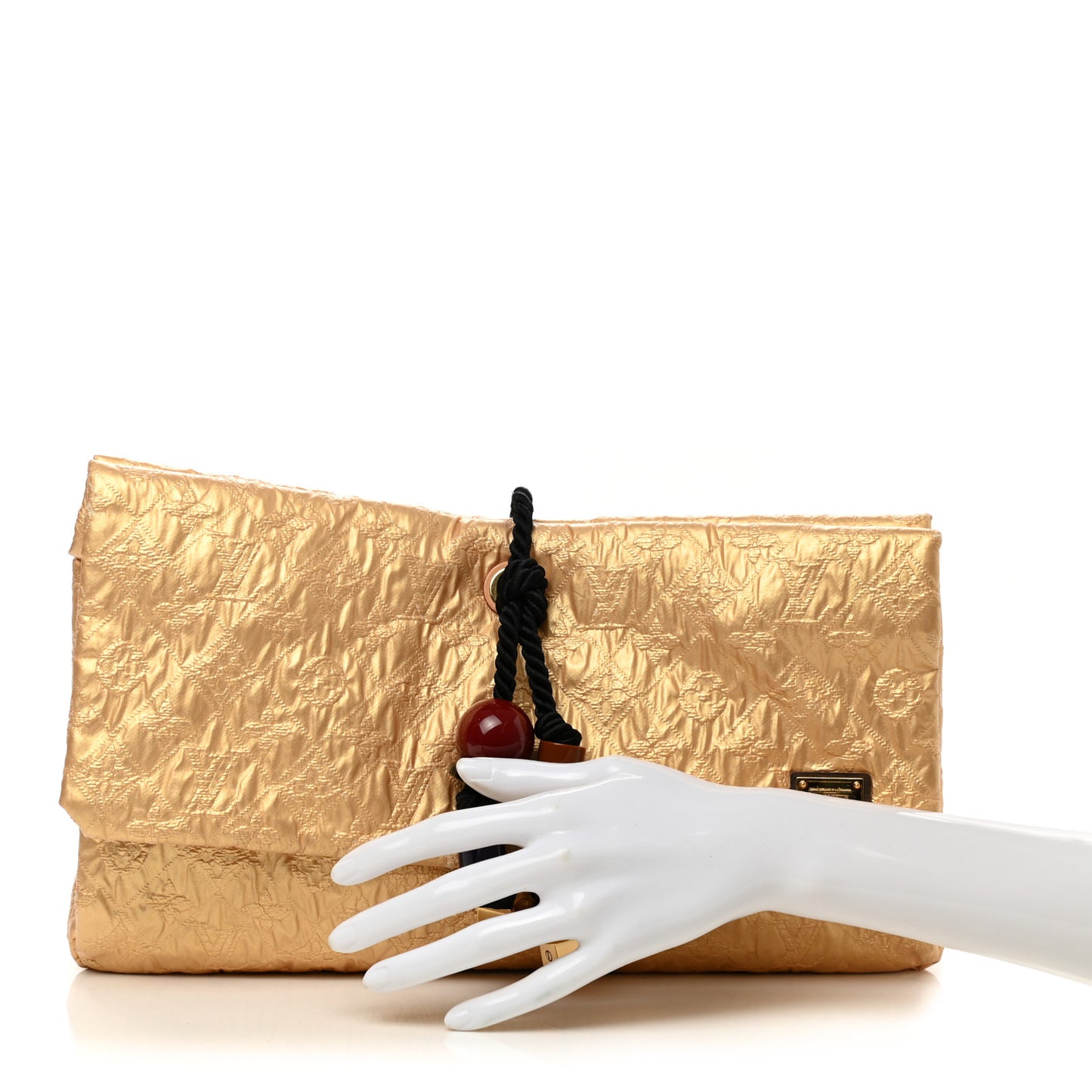 Jacquard Quilted Monogram Limelight African Queen Clutch Masai