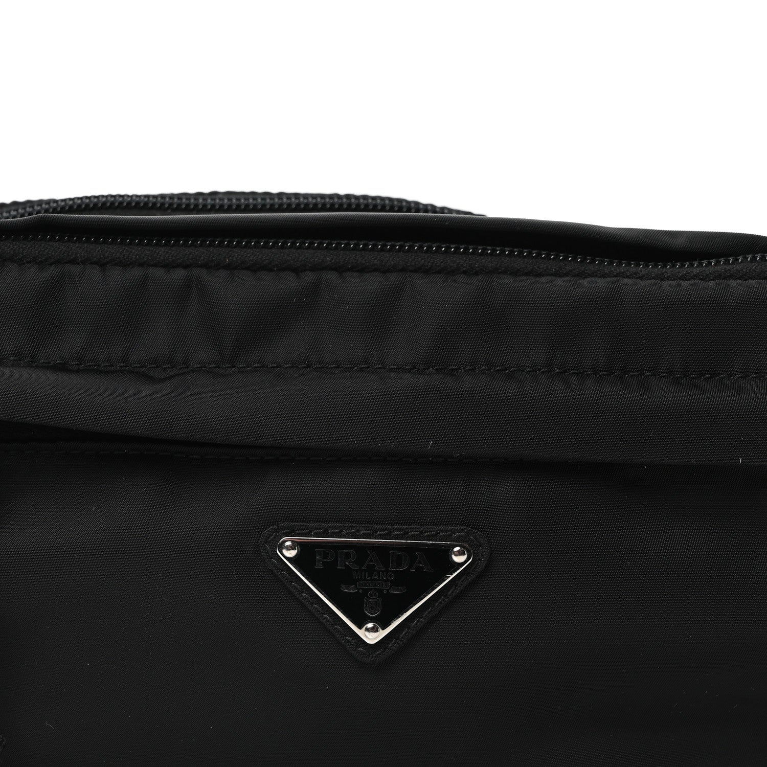 Prada Tessuto Nylon Double Pocket Belt Bag Black 8 of 10