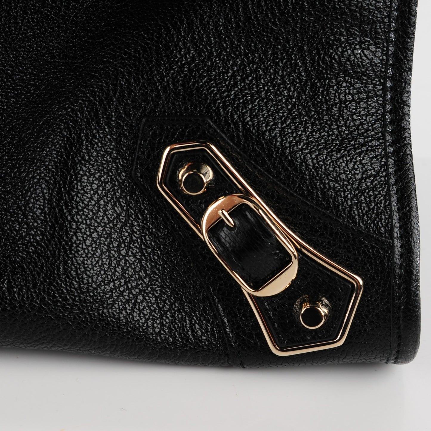 Chevre Gold Metallic Edge Hardware City Black