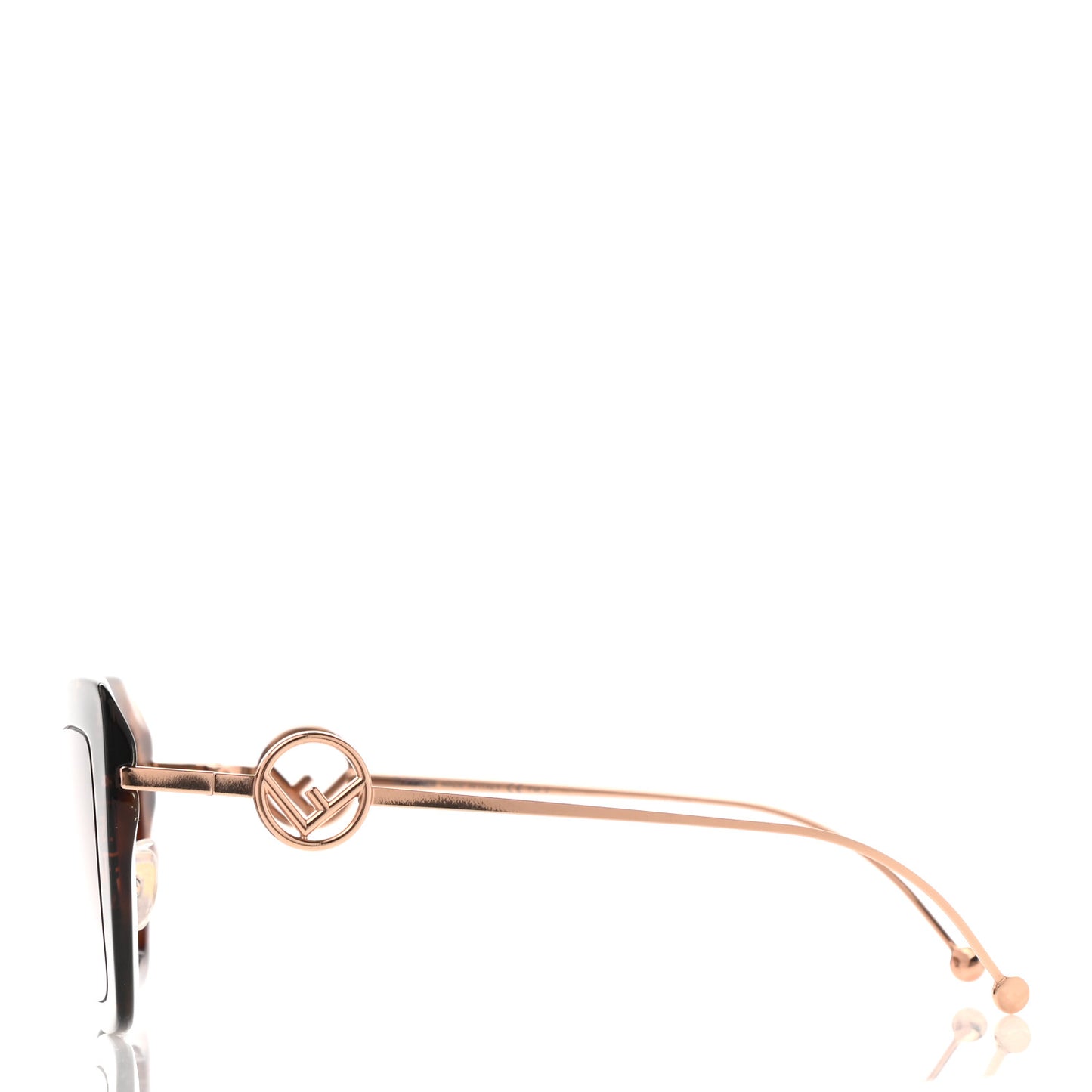 Acetate Metal F is Fendi FF Square Cat Eye Sunglasses FF 0408/S Havana