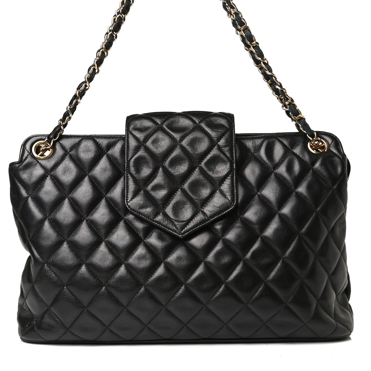 Chanel Lambskin Quilted Shopping Tote Black 7 of 18