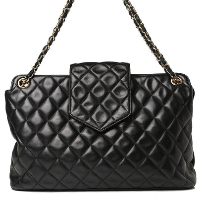 Chanel Lambskin Quilted Shopping Tote Black 7 of 18