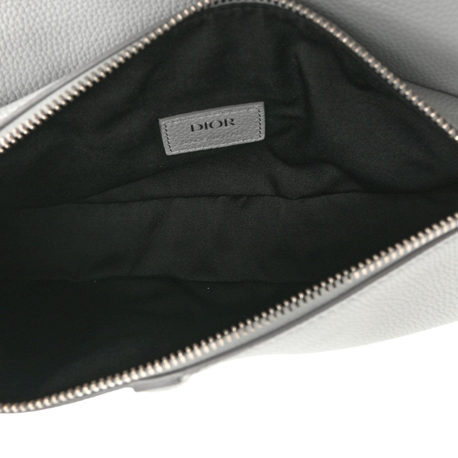 Christian Dior Grained Calfskin Kim Jones Saddle Bag Light Grey 5 of 13