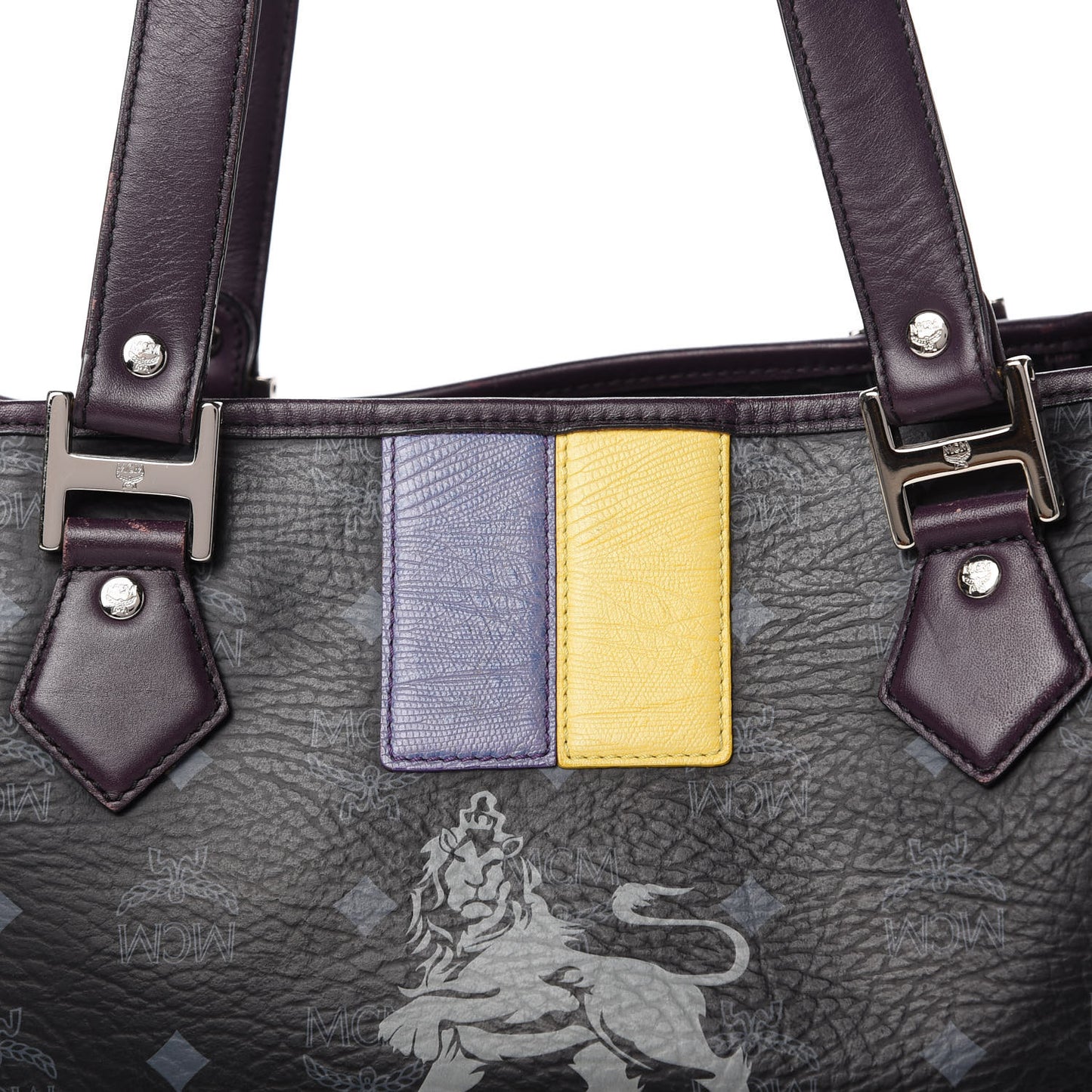 Visetos Striped Munich Lion Tote Black