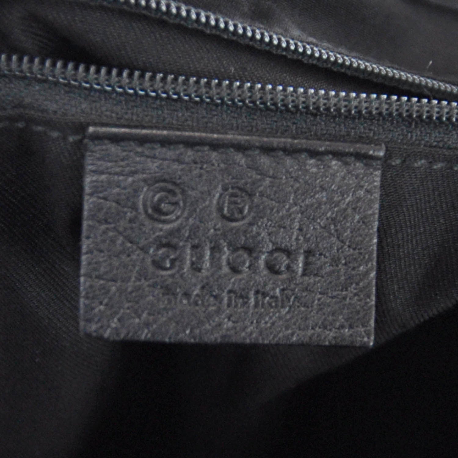 Gucci Canvas Bamboo Horsebit Print Hobo Black 9 of 9
