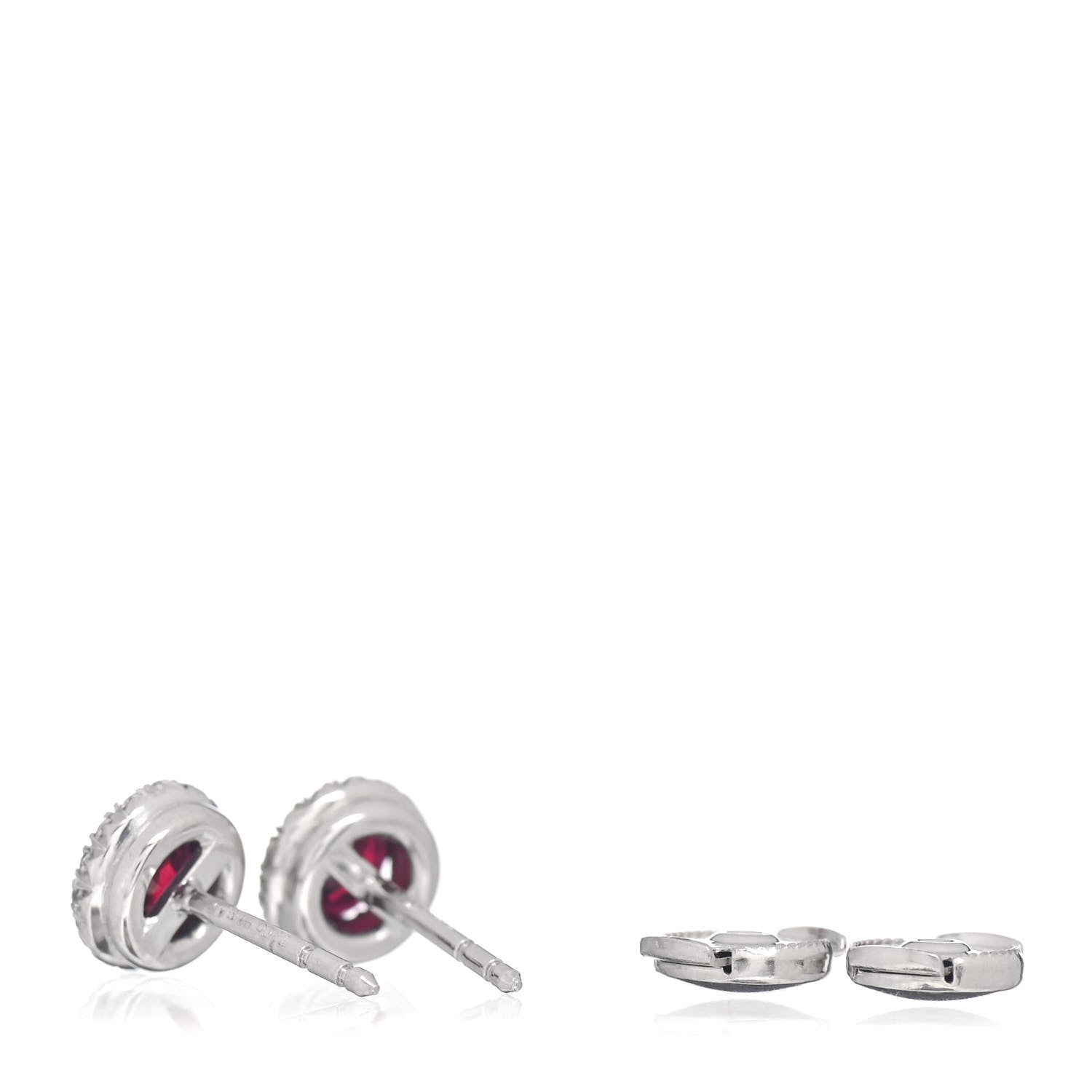 Tiffany Platinum Diamond Ruby Soleste Earrings 3 of 5