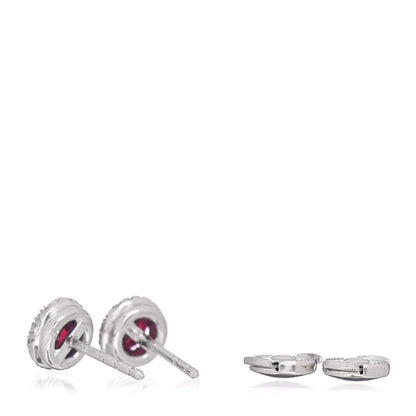 Tiffany Platinum Diamond Ruby Soleste Earrings 3 of 5