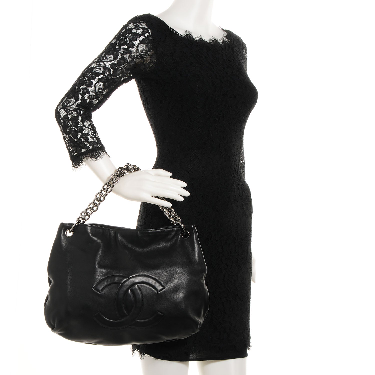 Chanel Lambskin Soft and Chain Small Hobo Black 2 of 7