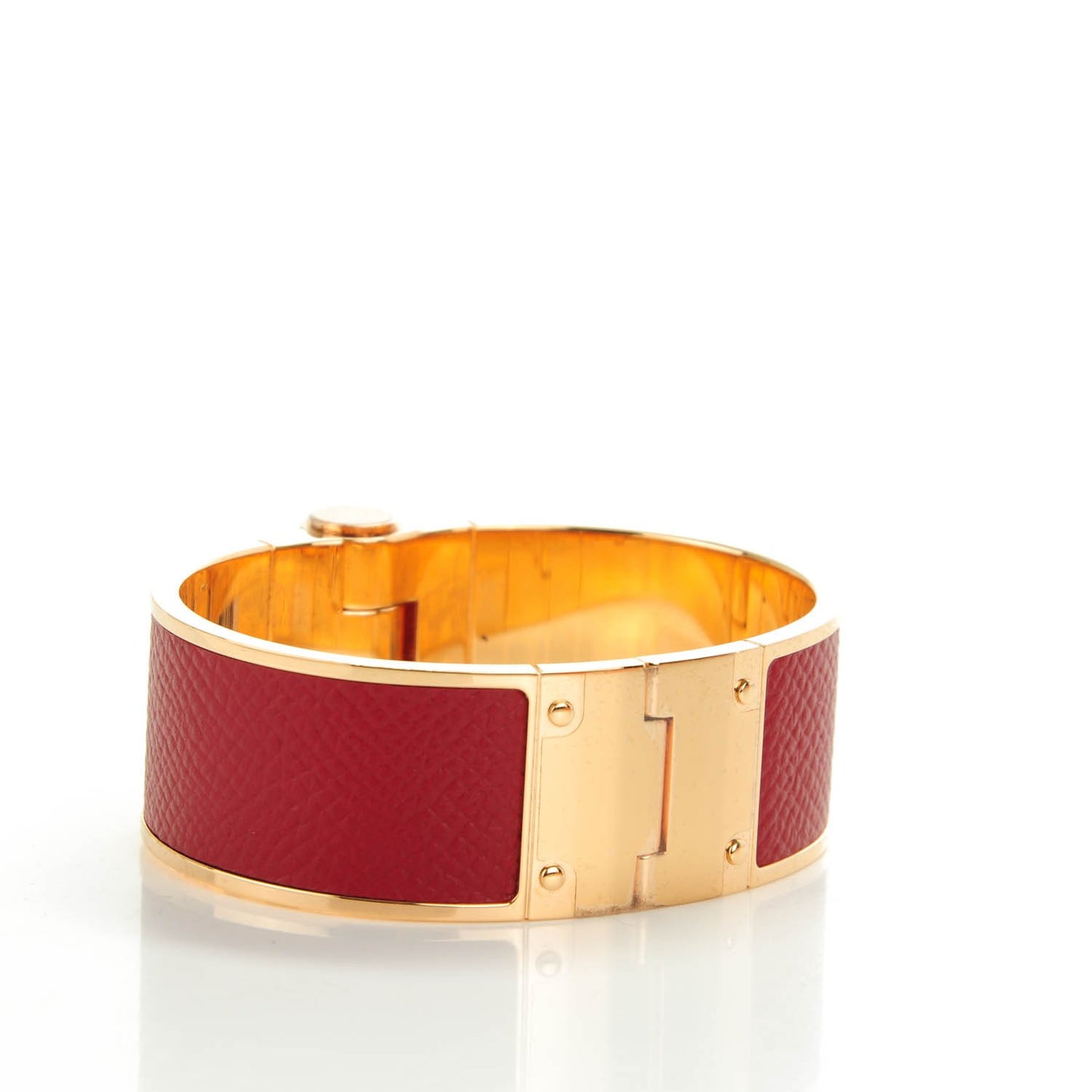 Epsom Charniere Uni Wide Hinged Bracelet S Rouge Grenat