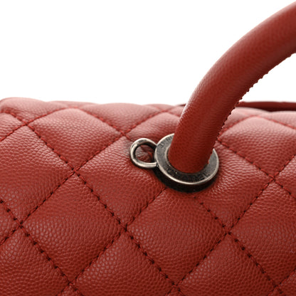 Chanel Caviar Quilted Medium Coco Handle Flap Dark Red 15 of 15