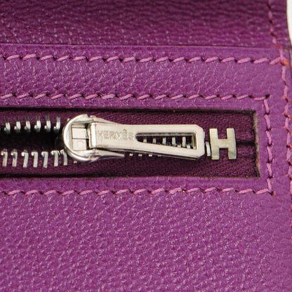 Hermes Chevre Mysore Bearn Gusset Wallet Cyclamen 7 of 15