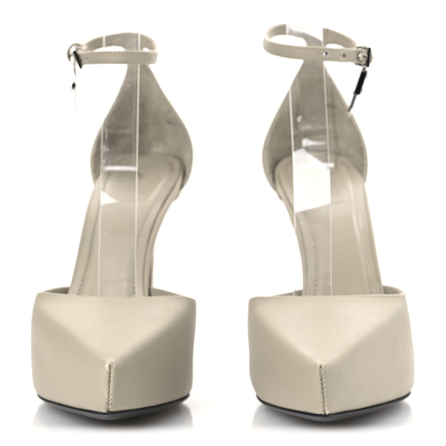 Calfskin G Lock Sandals 36 Natural Beige