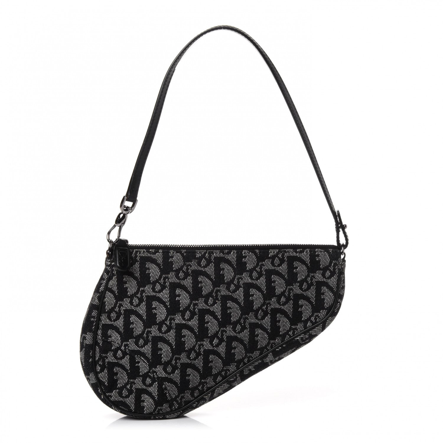 Christian Dior Monogram Mini Saddle Pochette Black 1 of 4