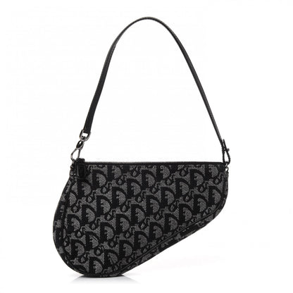 Christian Dior Monogram Mini Saddle Pochette Black 1 of 4