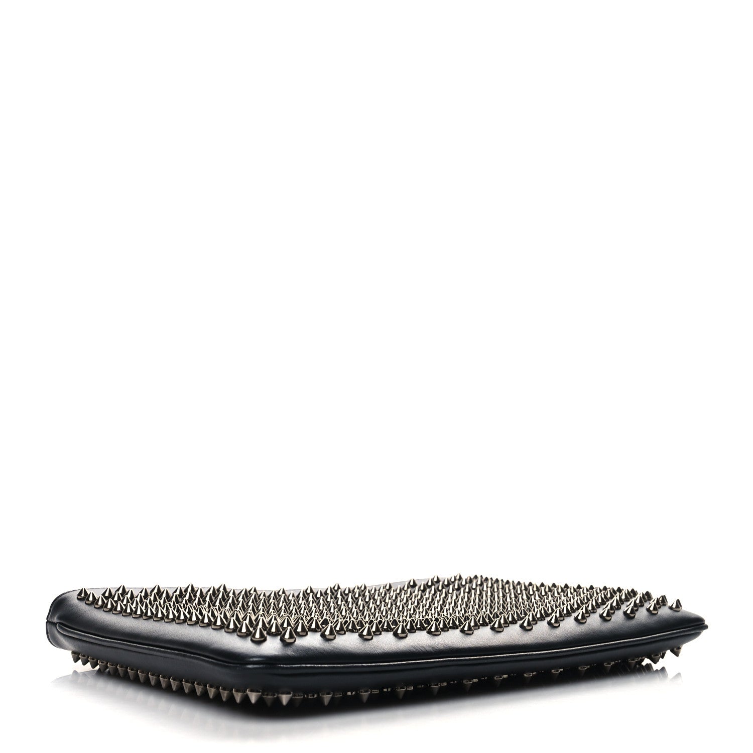Christian Louboutin Calfskin Studded Loubiposh Clutch Black 4 of 9
