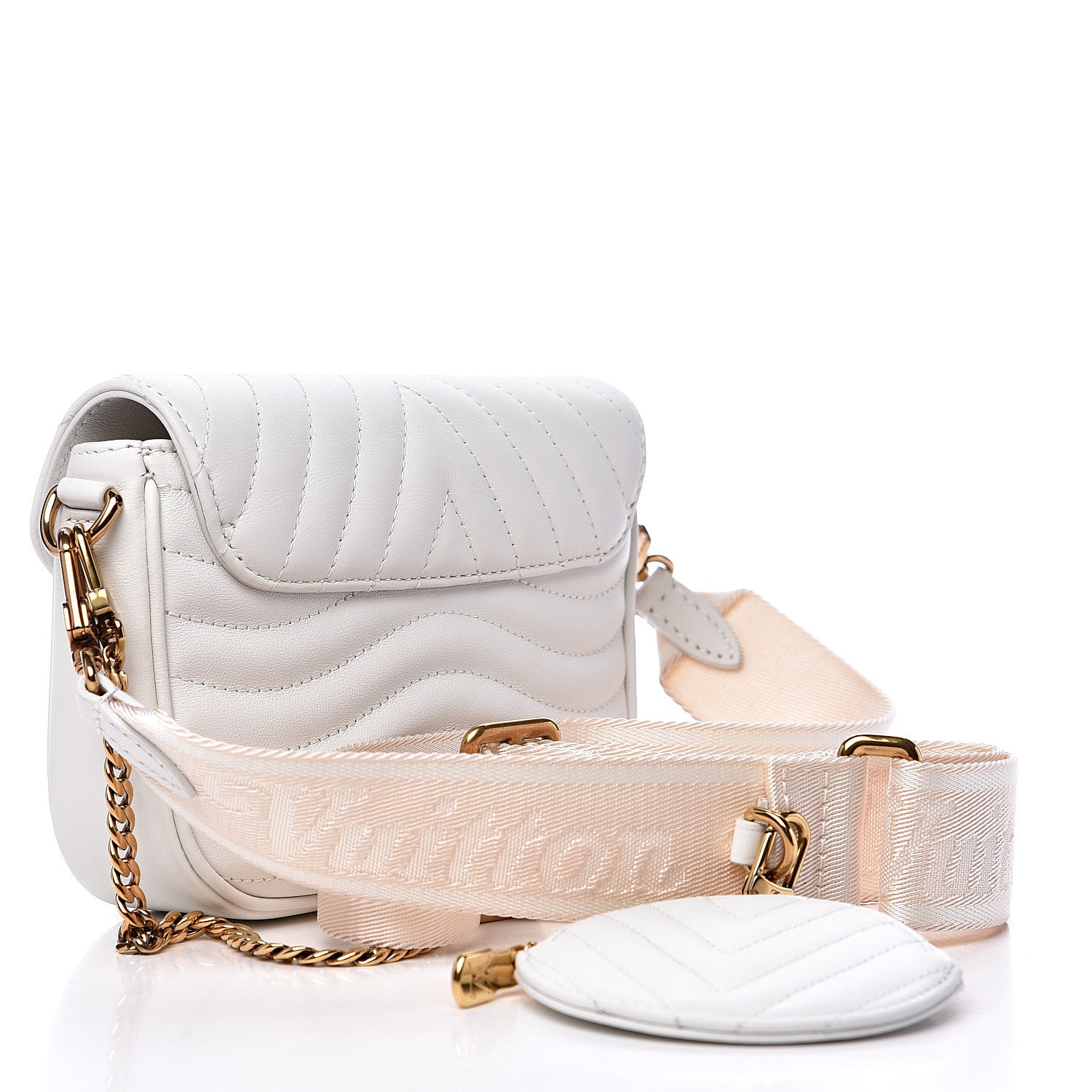 Louis Vuitton Calfskin New Wave Multi Pochette Snow 2 of 9