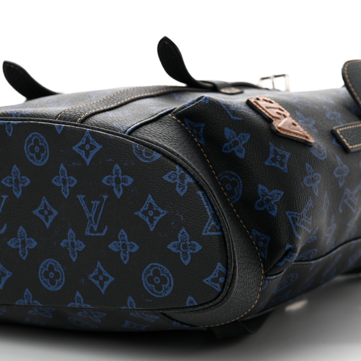 Louis Vuitton Monogram LV Record Christopher MM Backpack Blue 9 of 10