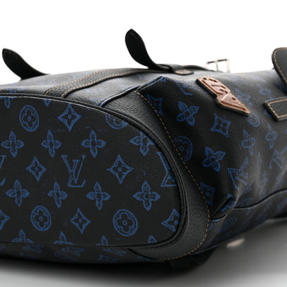 Louis Vuitton Monogram LV Record Christopher MM Backpack Blue 9 of 10